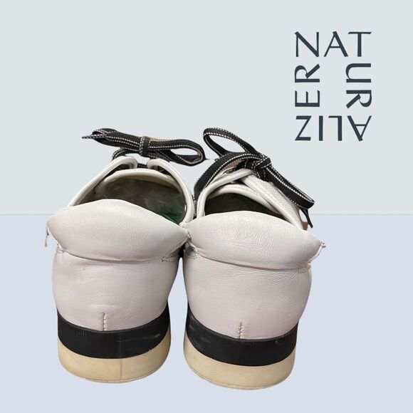 Naturalizer Perforated White Leather Sneakers 7 - Picture 4 of 5